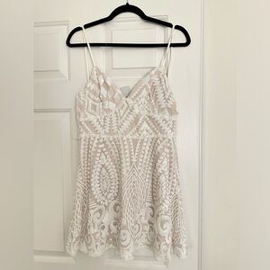 Super down white sequin dress - NWT